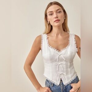 Reformation Brenda Linen top size 6